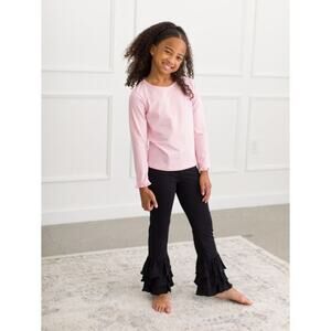Ruffle Butts Kids Black Ruffle Flare Pants - Size 5